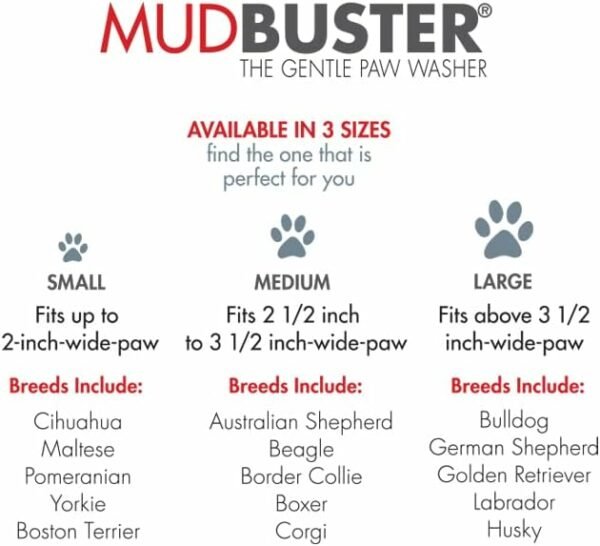 Pet accessories - Dexas MudBuster Portable Dog Paw Cleaner, Medium, Blue Paw Cleaner for Dogs, Premium Quality Pet Supplies and Dog Accessories - Pelham Pet Shop