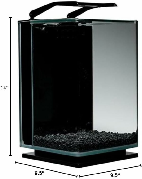 Fish tanks - Marineland Portrait Glass LED Aquarium Kit, 5 Gallons, Hidden Filtration,Black - Pelham Pet Shop