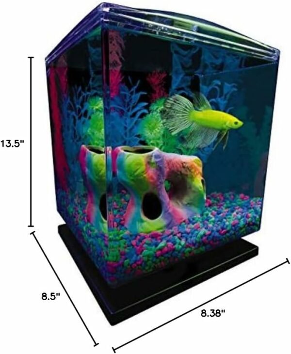 Fish tanks - GloFish Betta Aquarium Kit 1.5 Gallons, Easy Setup and Maintenance, Perfect Starter Tank,Black/Clear - Pelham Pet Shop