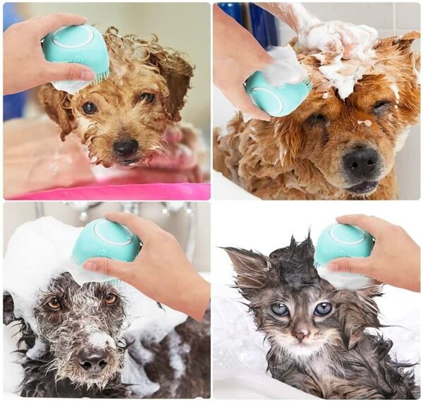 Pet accessories - Pet Bath Massage Brush Puppy Dog Cat Grooming Cleaning Soft (Blue) - Pelham Pet Shop